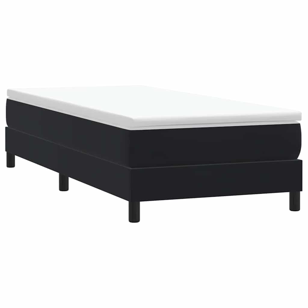 Giroletto a Molle senza Materasso Nero 90x210 cm in Velluto
