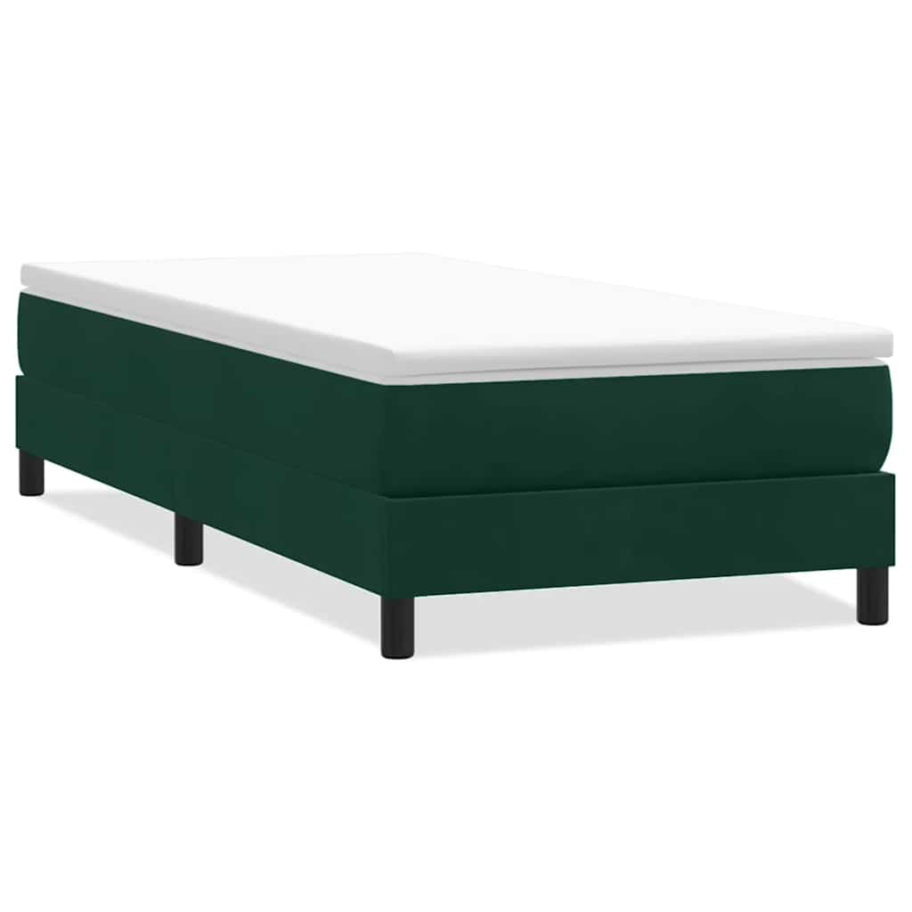 Giroletto a Molle senza Materasso Verde Scuro 90x210 cm Velluto
