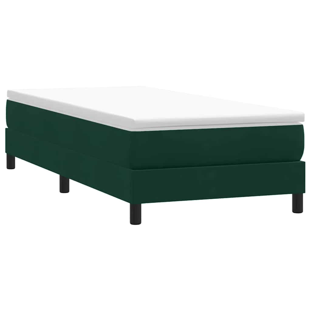 Giroletto a Molle senza Materasso Verde Scuro 90x210 cm Velluto