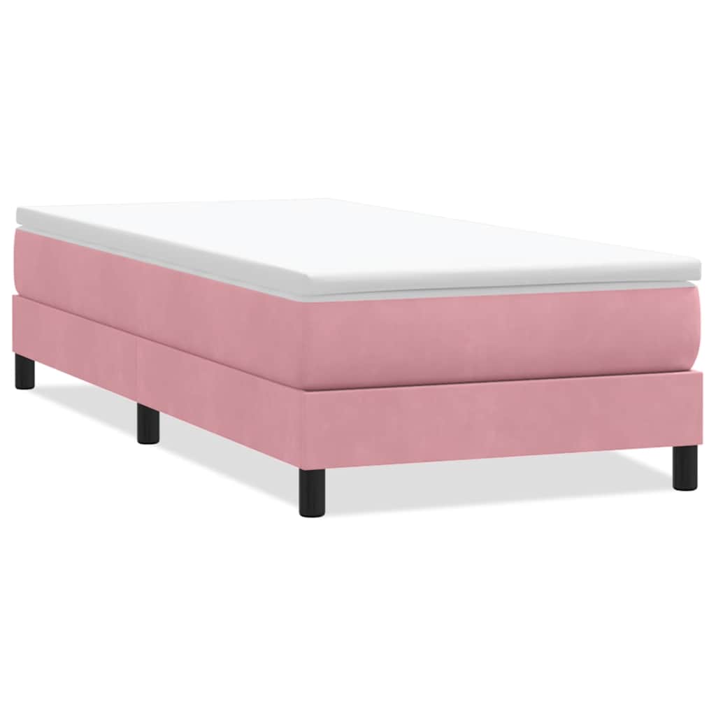 Giroletto a Molle senza Materasso Rosa 90x210 cm in Velluto