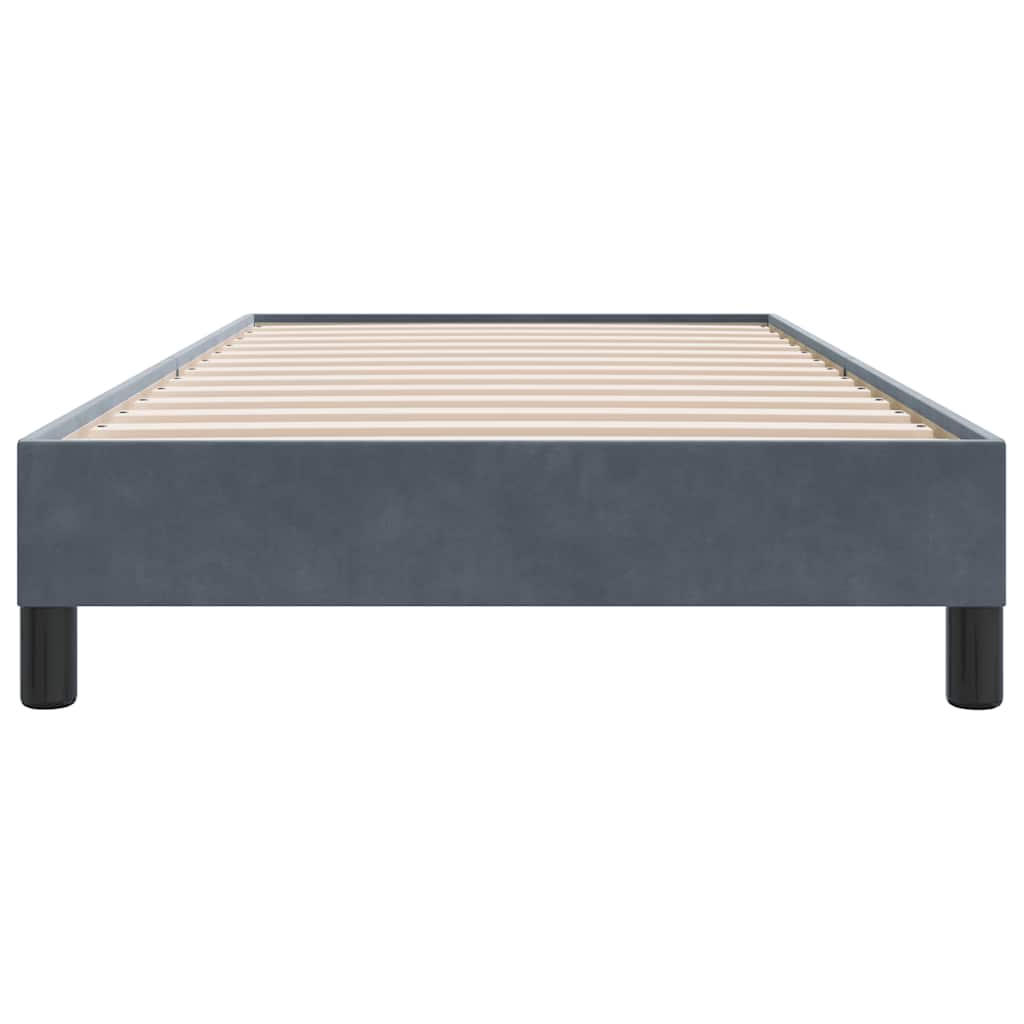 Giroletto Molle senza Materasso Grigio Scuro 100x210 cm Velluto