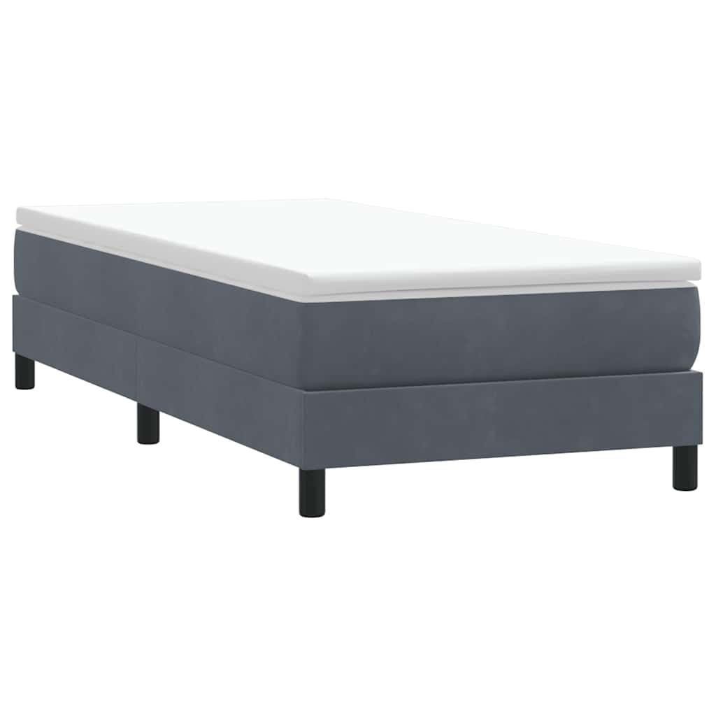 Giroletto Molle senza Materasso Grigio Scuro 100x210 cm Velluto