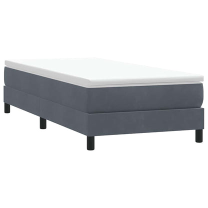 Giroletto Molle senza Materasso Grigio Scuro 100x210 cm Velluto