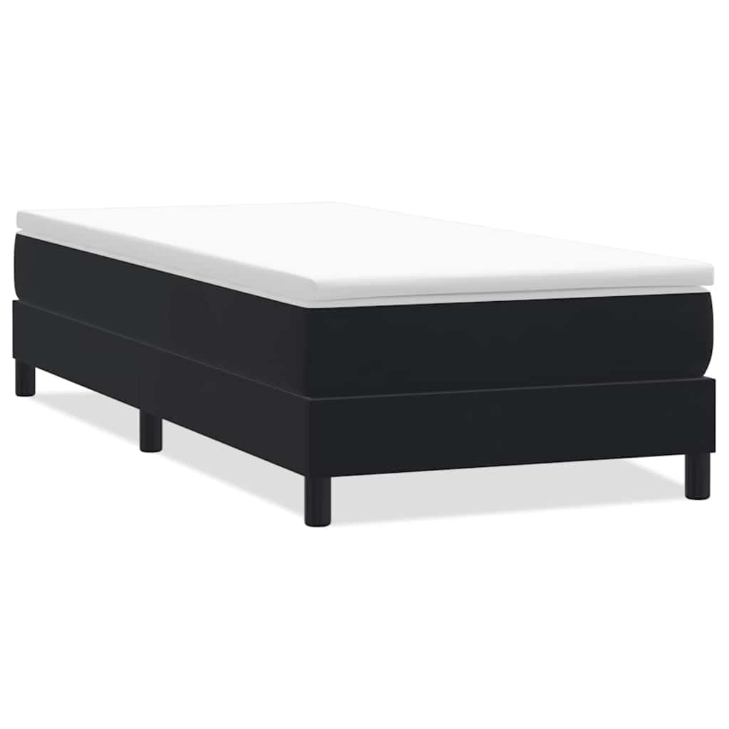 Giroletto a Molle senza Materasso Nero 100x210 cm in Velluto
