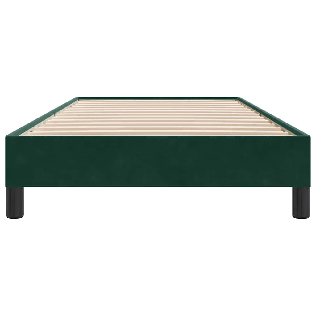 Giroletto a Molle senza Materasso Verde Scuro 100x210cm Velluto
