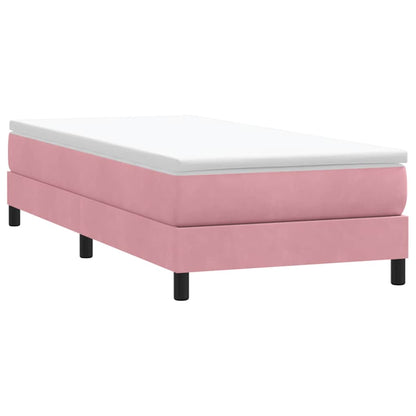 Giroletto a Molle senza Materasso Rosa 100x210 cm in Velluto