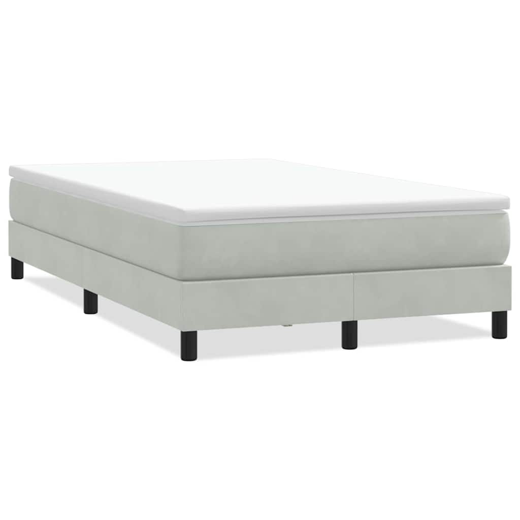 Giroletto Molle senza Materasso Grigio Chiaro 120x210cm Velluto