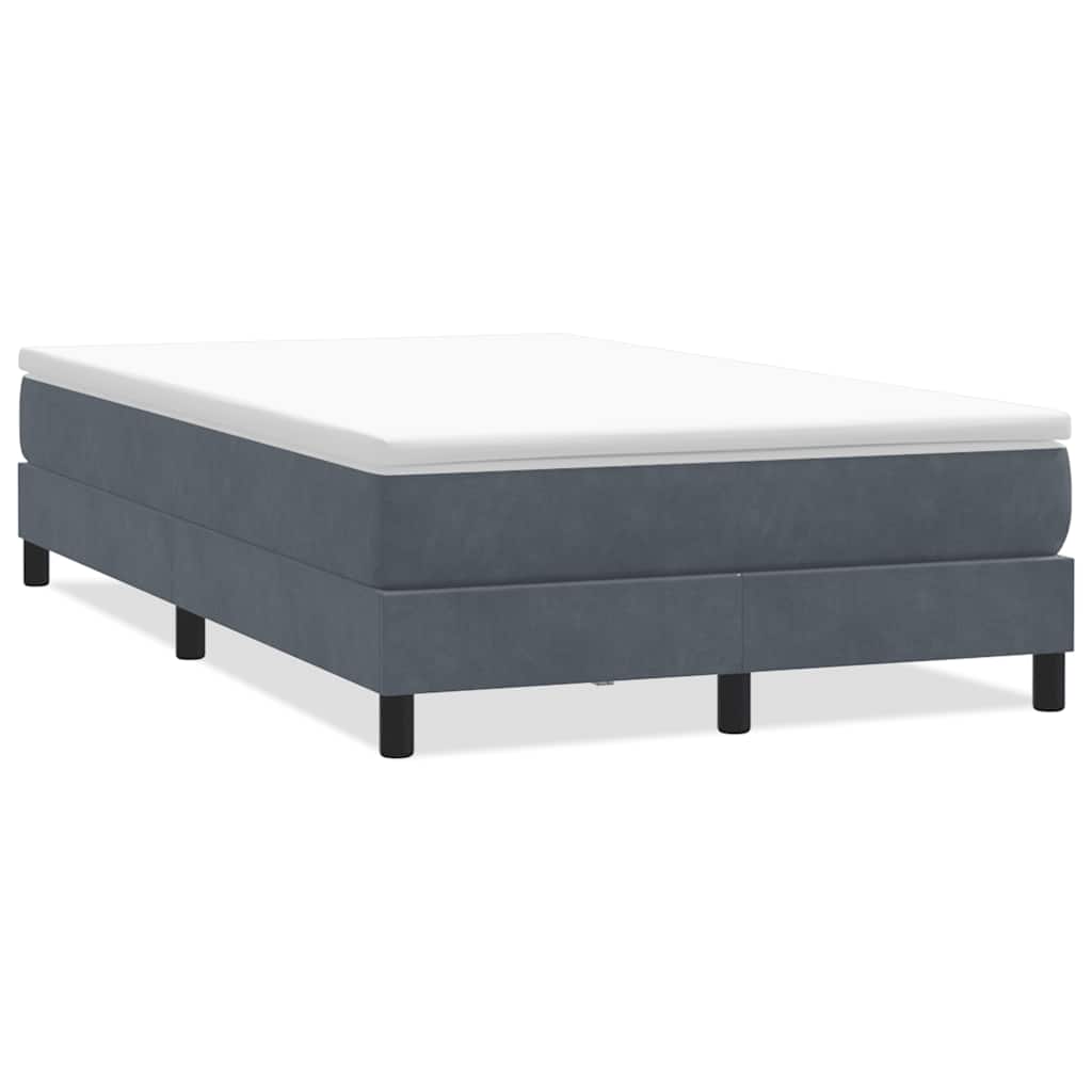 Giroletto Molle senza Materasso Grigio Scuro 120x210 cm Velluto