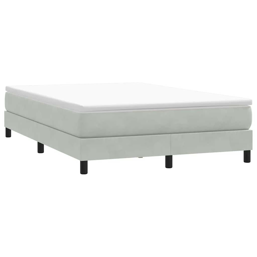 Giroletto Molle senza Materasso Grigio Chiaro 140x210cm Velluto