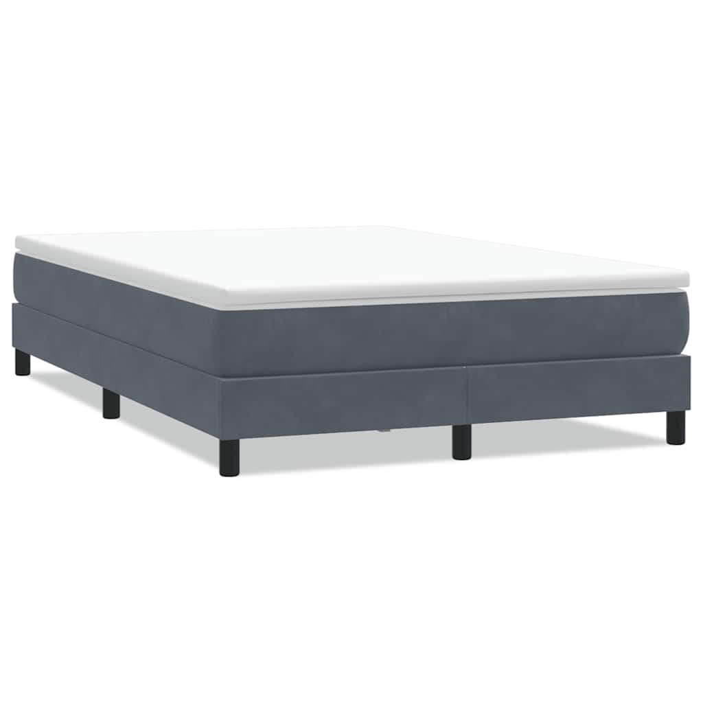 Giroletto Molle senza Materasso Grigio Scuro 140x210 cm Velluto