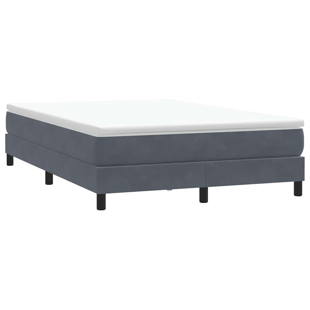 Giroletto Molle senza Materasso Grigio Scuro 140x210 cm Velluto