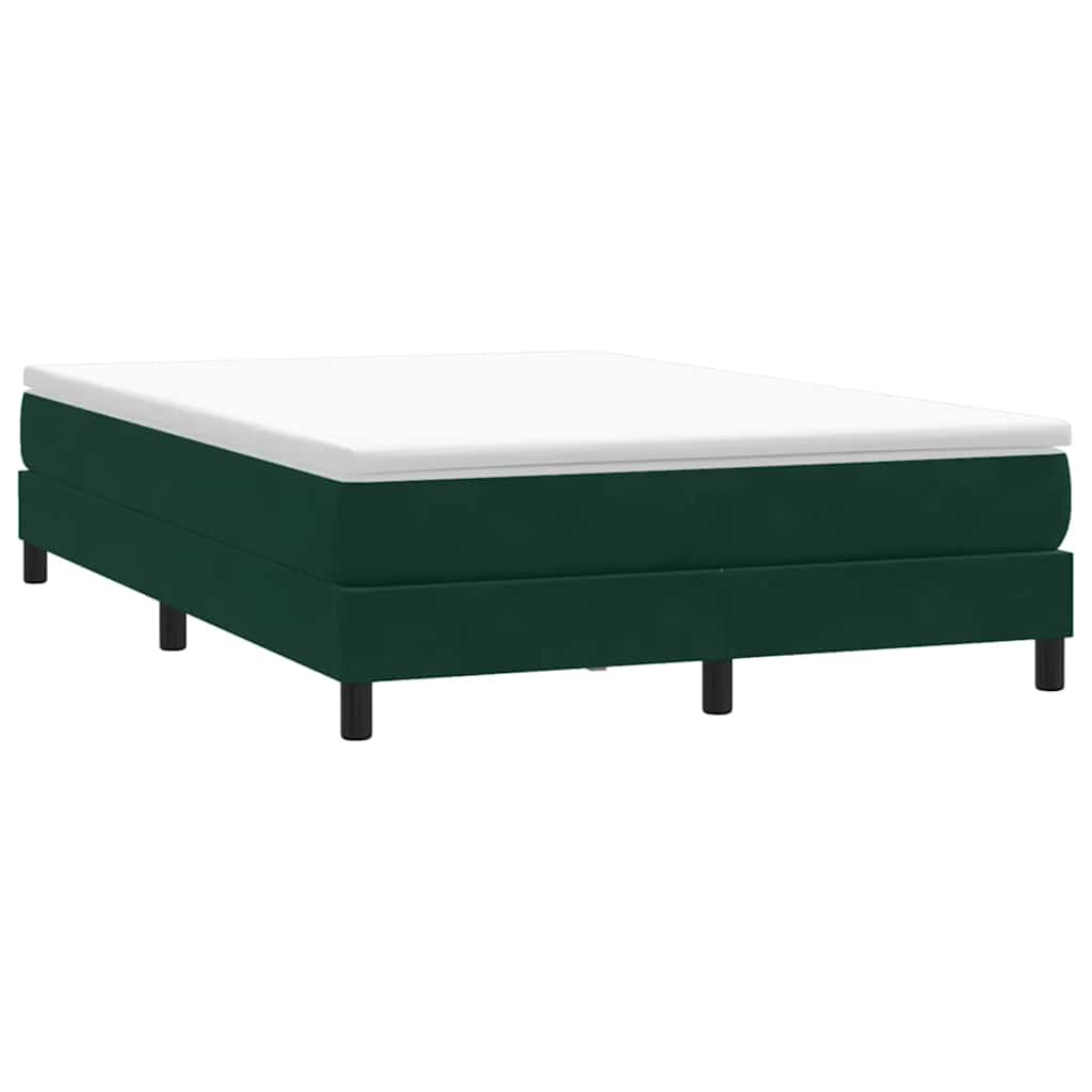 Giroletto a Molle senza Materasso Verde Scuro 140x210cm Velluto