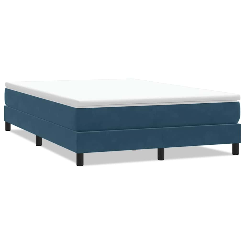 Giroletto a Molle senza Materasso Blu Scuro 140x210 cm Velluto