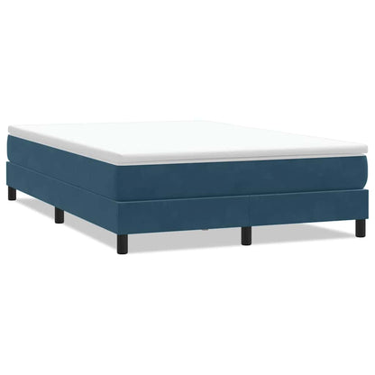 Giroletto a Molle senza Materasso Blu Scuro 140x210 cm Velluto