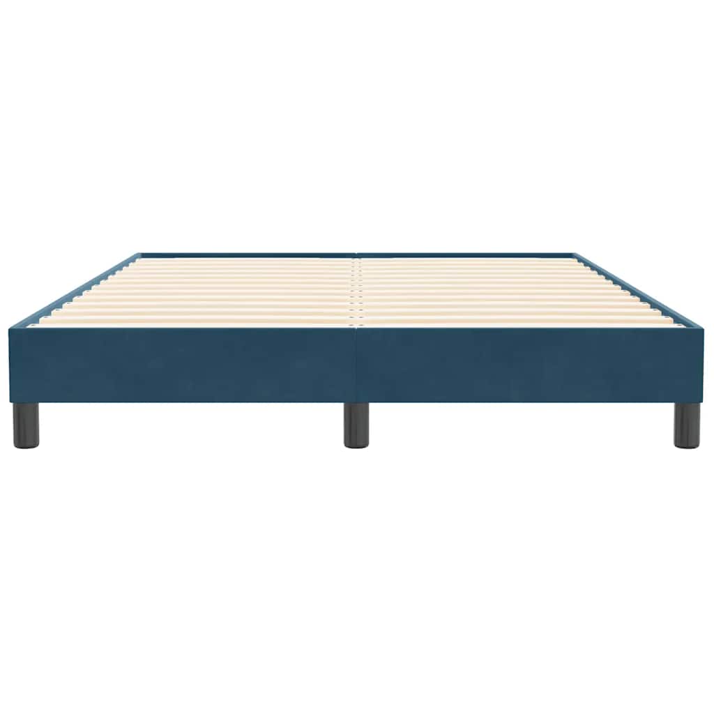 Giroletto a Molle senza Materasso Blu Scuro 140x210 cm Velluto