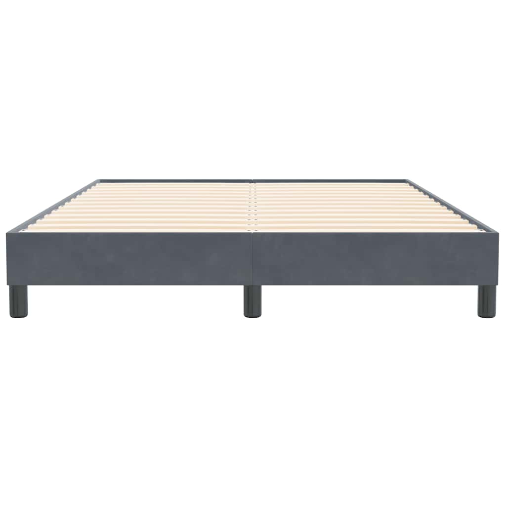 Giroletto Molle senza Materasso Grigio Scuro 160x210 cm Velluto