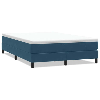 Giroletto a Molle senza Materasso Blu Scuro 160x210 cm Velluto