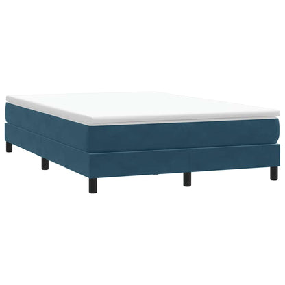 Giroletto a Molle senza Materasso Blu Scuro 160x210 cm Velluto