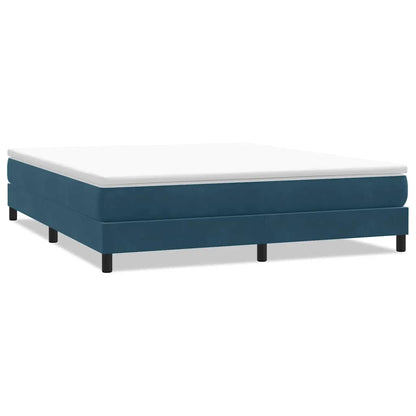 Giroletto a Molle senza Materasso Blu Scuro 180x210 cm Velluto