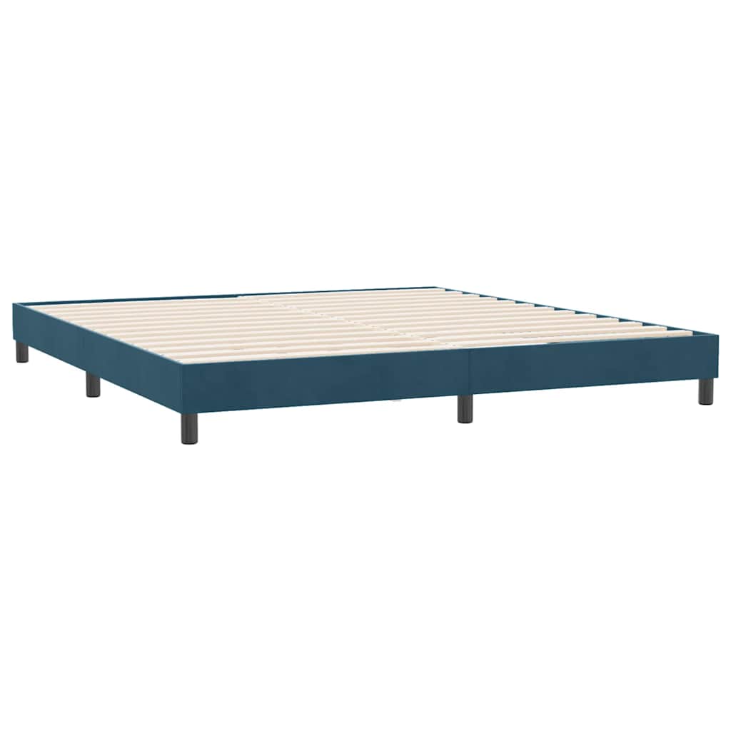 Giroletto a Molle senza Materasso Blu Scuro 180x210 cm Velluto