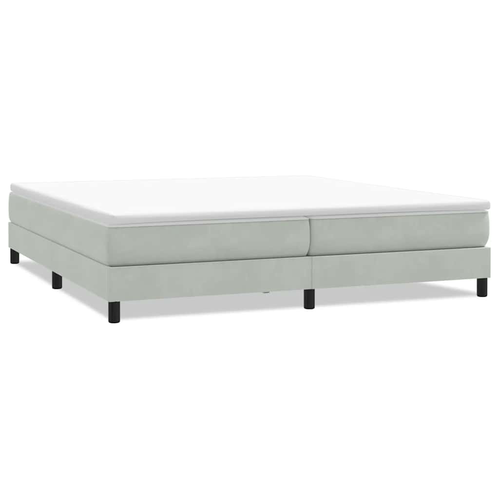 Letto a Molle senza Materasso Grigio Chiaro 200x210 cm Velluto