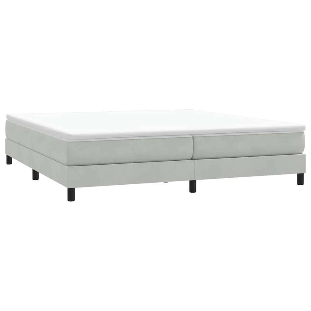 Letto a Molle senza Materasso Grigio Chiaro 200x210 cm Velluto