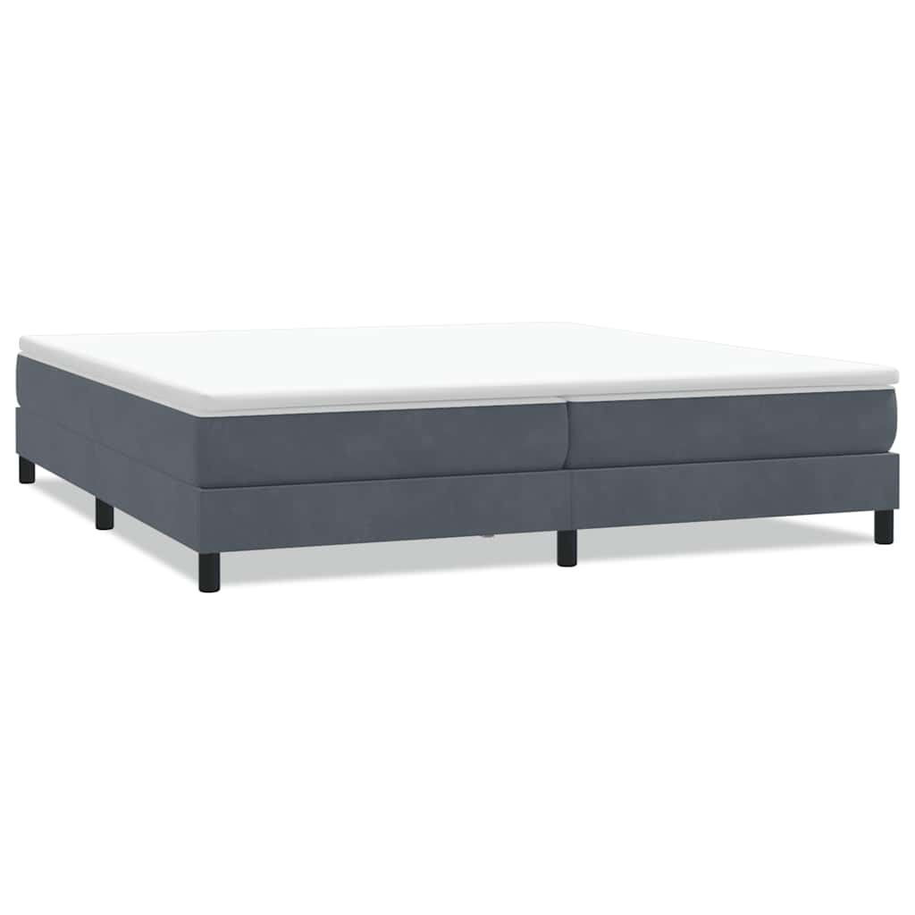 Letto a Molle senza Materasso Grigio Scuro 200x210 cm Velluto