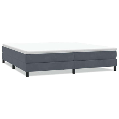 Letto a Molle senza Materasso Grigio Scuro 200x210 cm Velluto