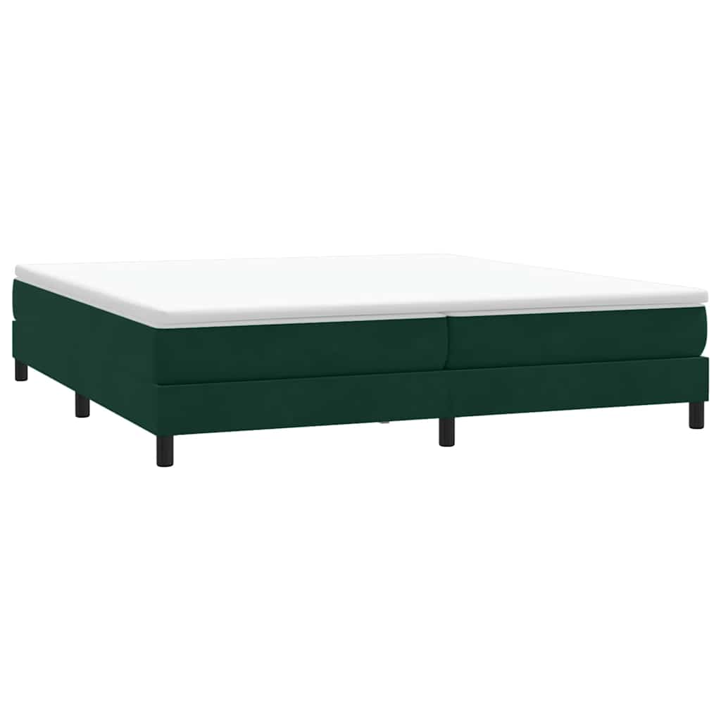 Letto a Molle senza Materasso Verde Scuro 200x210 cm Velluto