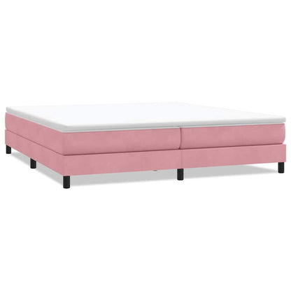 Letto a Molle senza Materasso Rosa 200x210 cm in Velluto