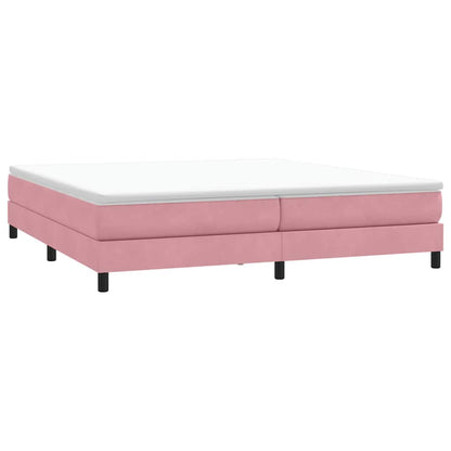 Letto a Molle senza Materasso Rosa 200x210 cm in Velluto