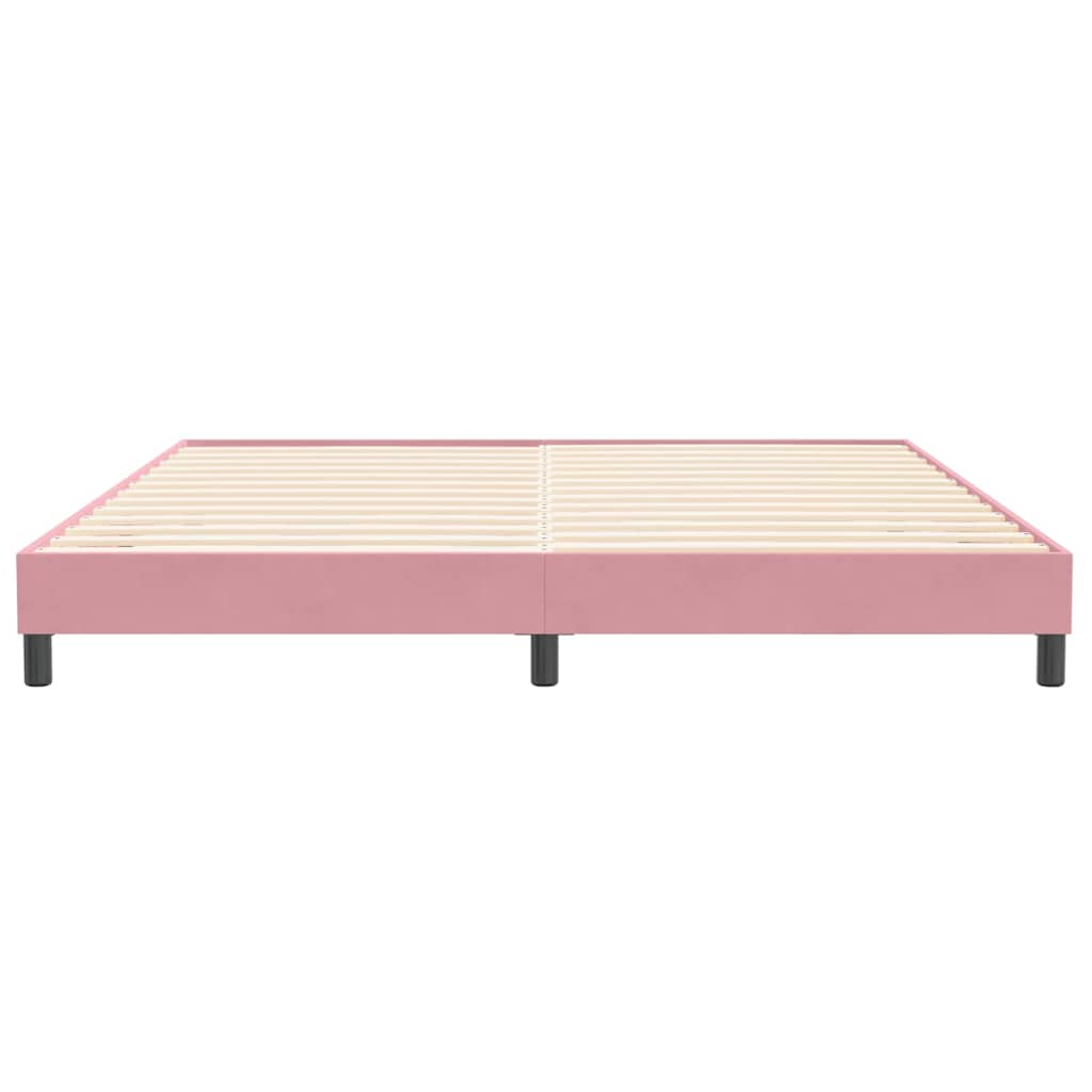 Letto a Molle senza Materasso Rosa 200x210 cm in Velluto