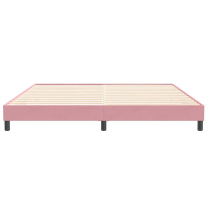Letto a Molle senza Materasso Rosa 200x210 cm in Velluto