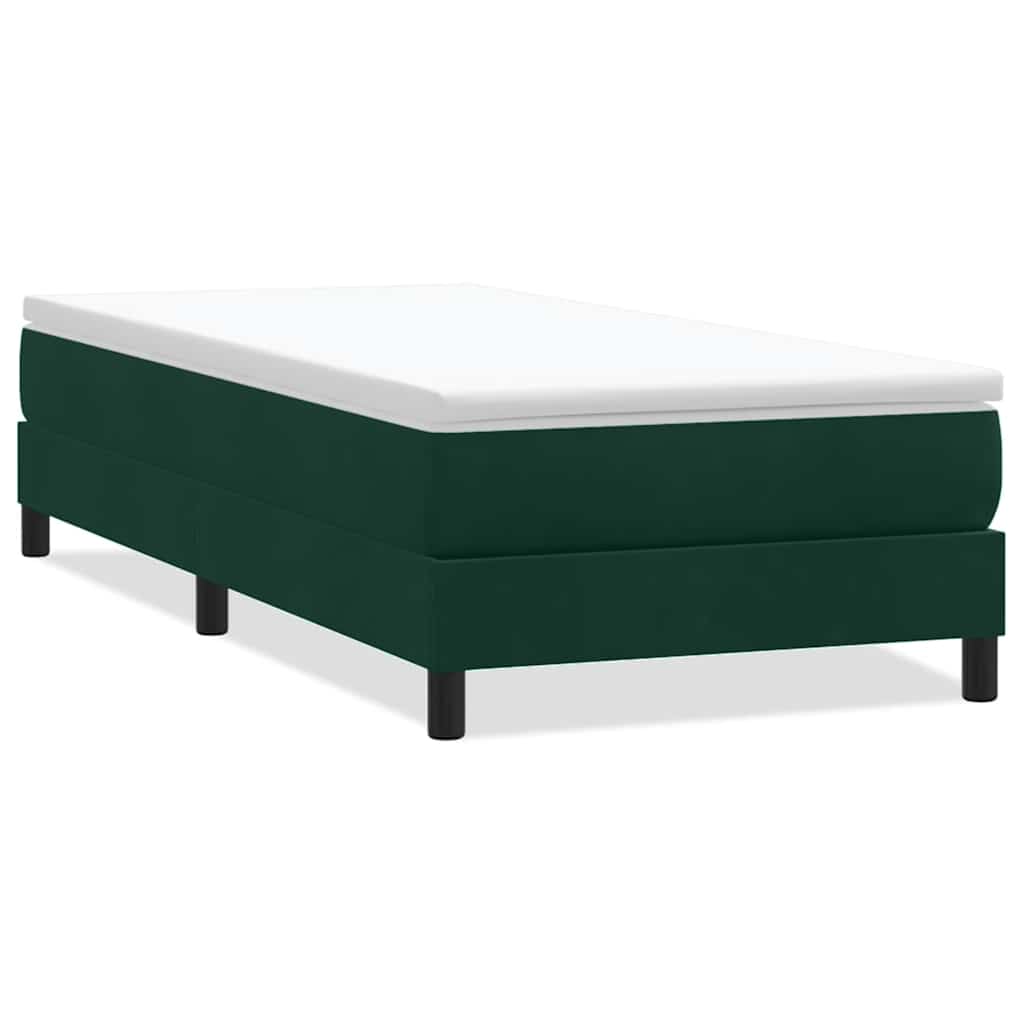 Letto a Molle senza Materasso Verde Scuro 80x220 cm Velluto