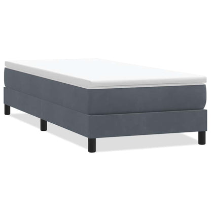 Letto a Molle senza Materasso Grigio Scuro 90x220 cm Velluto