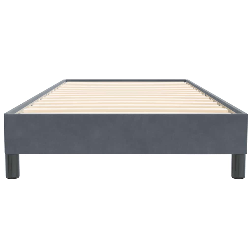 Letto a Molle senza Materasso Grigio Scuro 90x220 cm Velluto