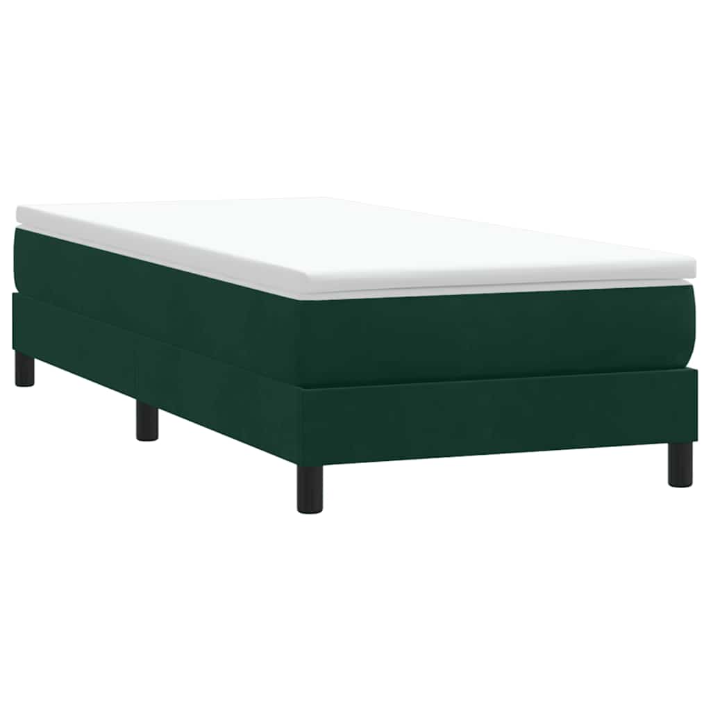 Letto a Molle senza Materasso Verde Scuro 90x220 cm Velluto