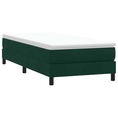 Letto a Molle senza Materasso Verde Scuro 90x220 cm Velluto