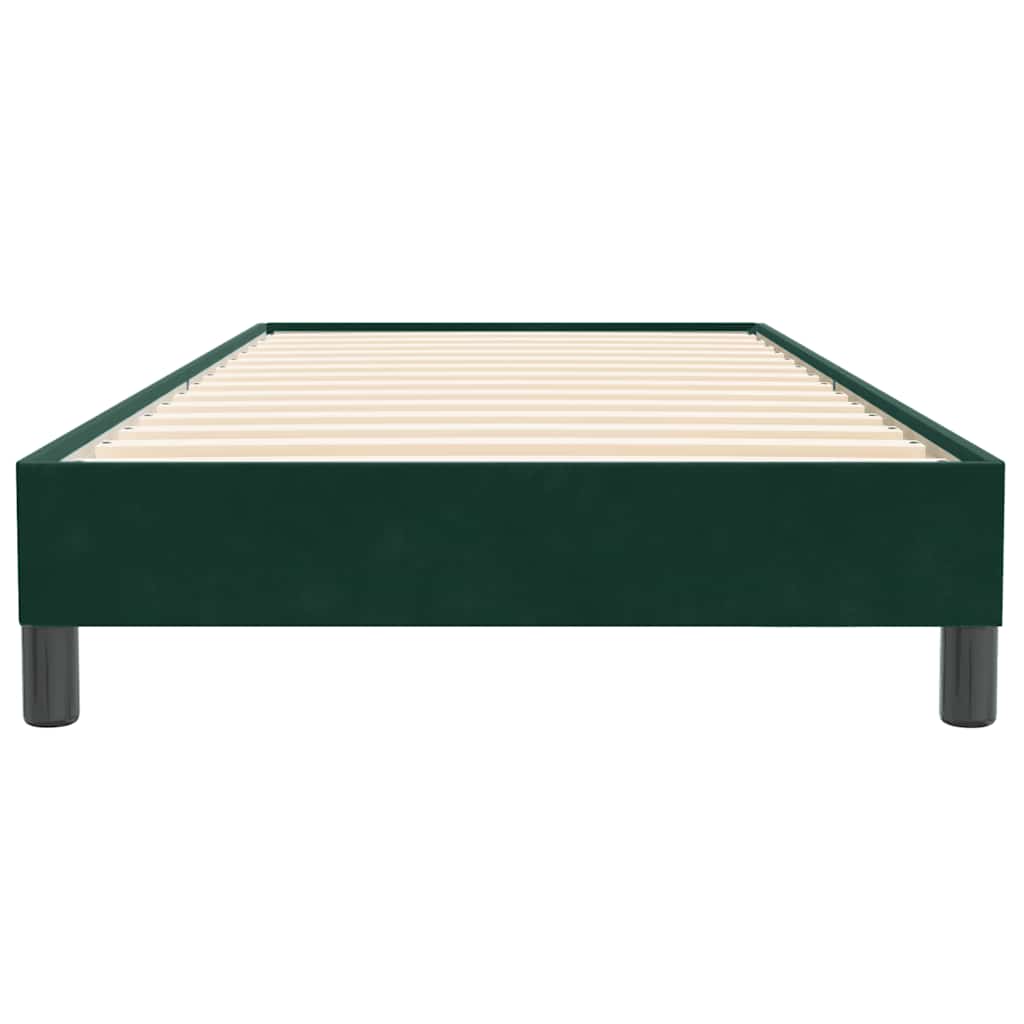 Letto a Molle senza Materasso Verde Scuro 90x220 cm Velluto