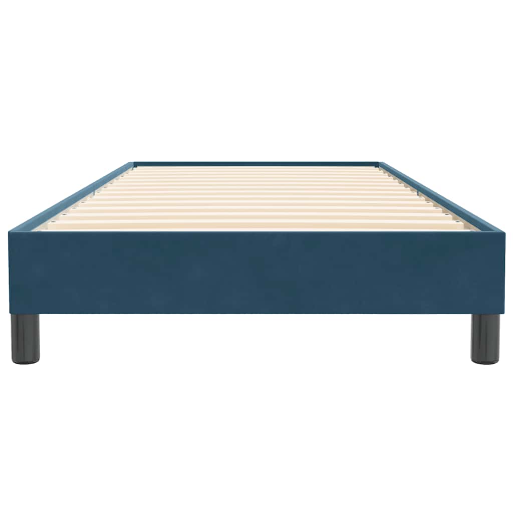 Letto a Molle senza Materasso Blu Scuro 90x220 cm Velluto