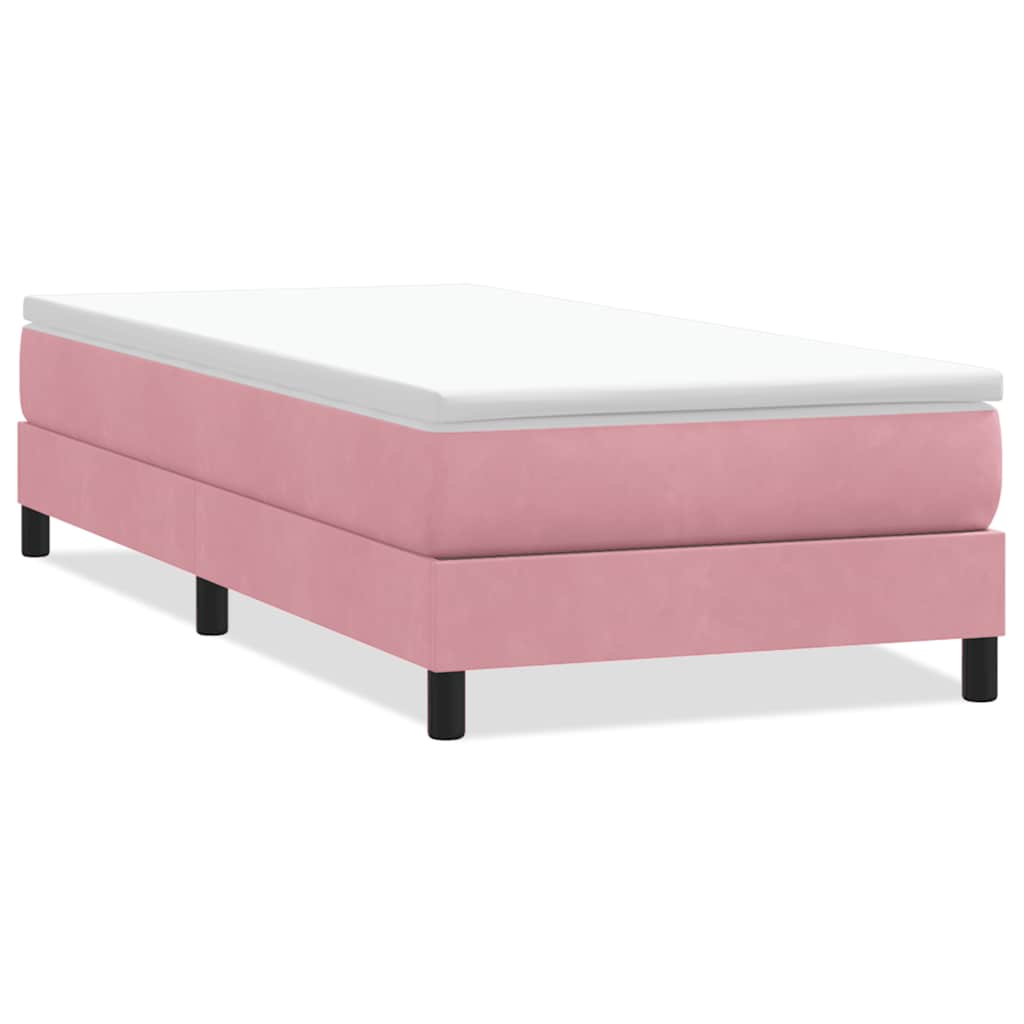 Letto a Molle senza Materasso Rosa 90x220 cm Velluto