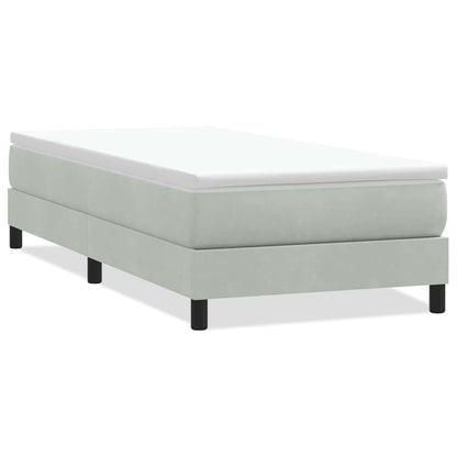 Letto a Molle senza Materasso Grigio Chiaro 100x220cm Velluto