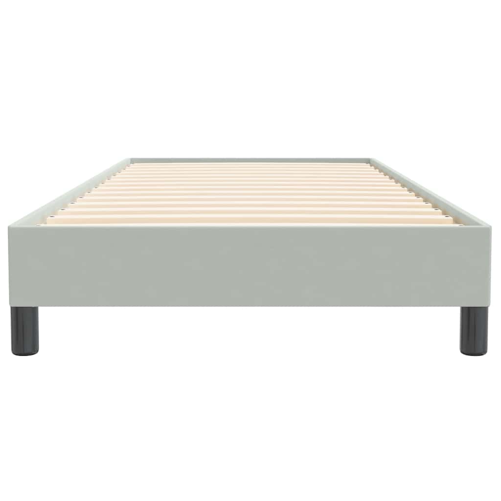 Letto a Molle senza Materasso Grigio Chiaro 100x220cm Velluto