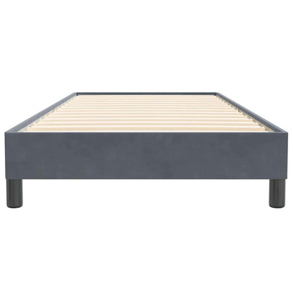 Letto a Molle senza Materasso Grigio Scuro 100x220 cm Velluto