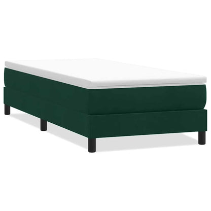 Letto a Molle senza Materasso Verde Scuro 100x220 cm Velluto