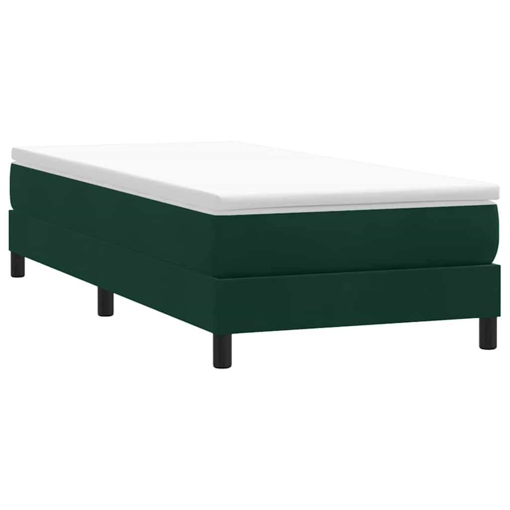 Letto a Molle senza Materasso Verde Scuro 100x220 cm Velluto