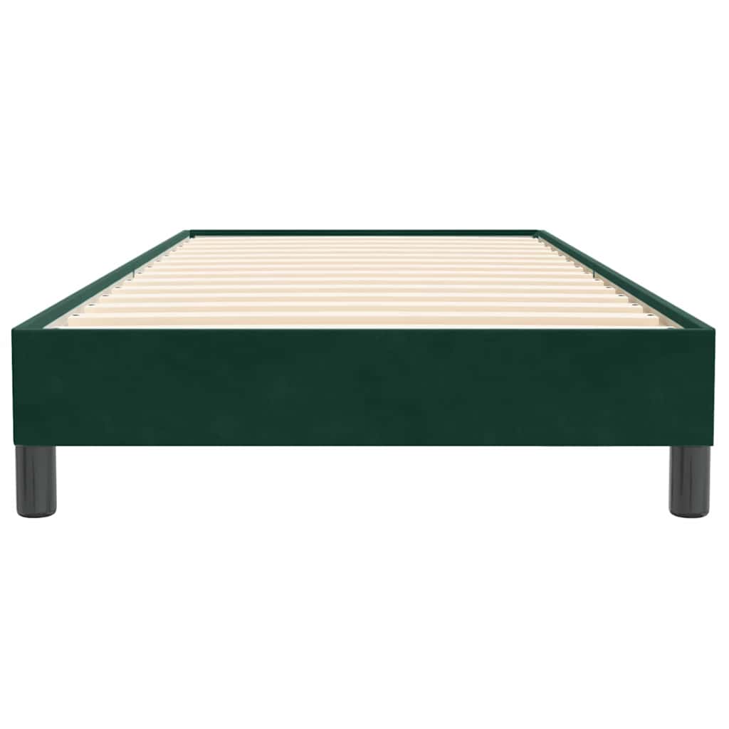 Letto a Molle senza Materasso Verde Scuro 100x220 cm Velluto