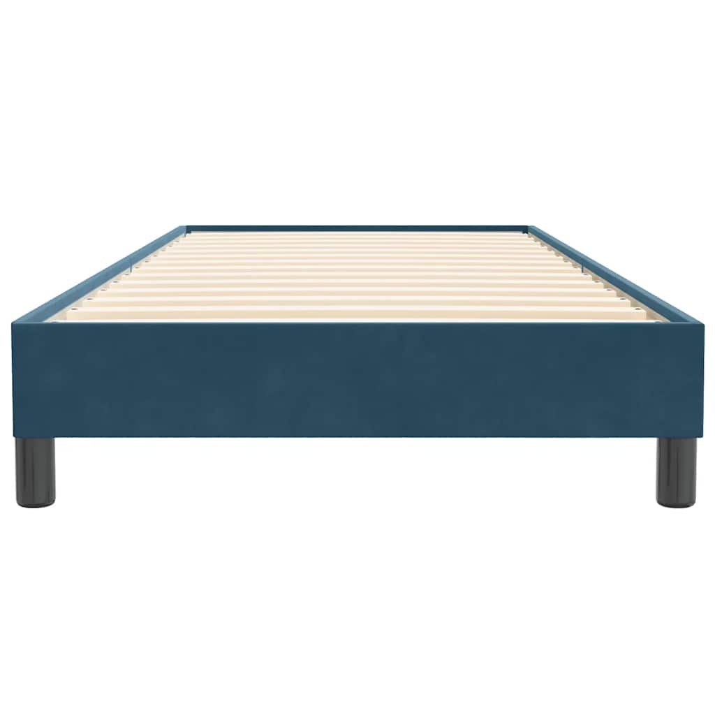Letto a Molle senza Materasso Blu Scuro 100x220 cm in Velluto