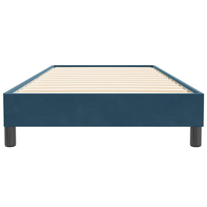 Letto a Molle senza Materasso Blu Scuro 100x220 cm in Velluto