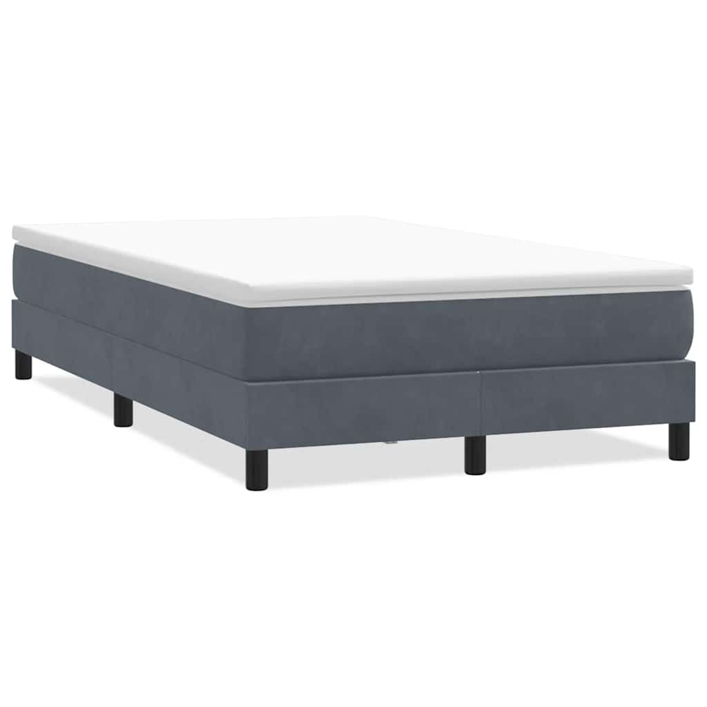 Letto a Molle senza Materasso Grigio Scuro 120x220 cm Velluto
